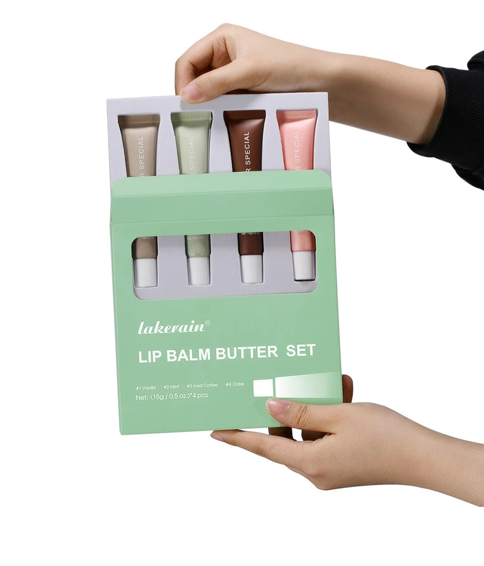 Lip Balm Set Four Pack Deep Moisturizing Lip Care Nourishing Color Lip Glaze Kit For Smooth Lips