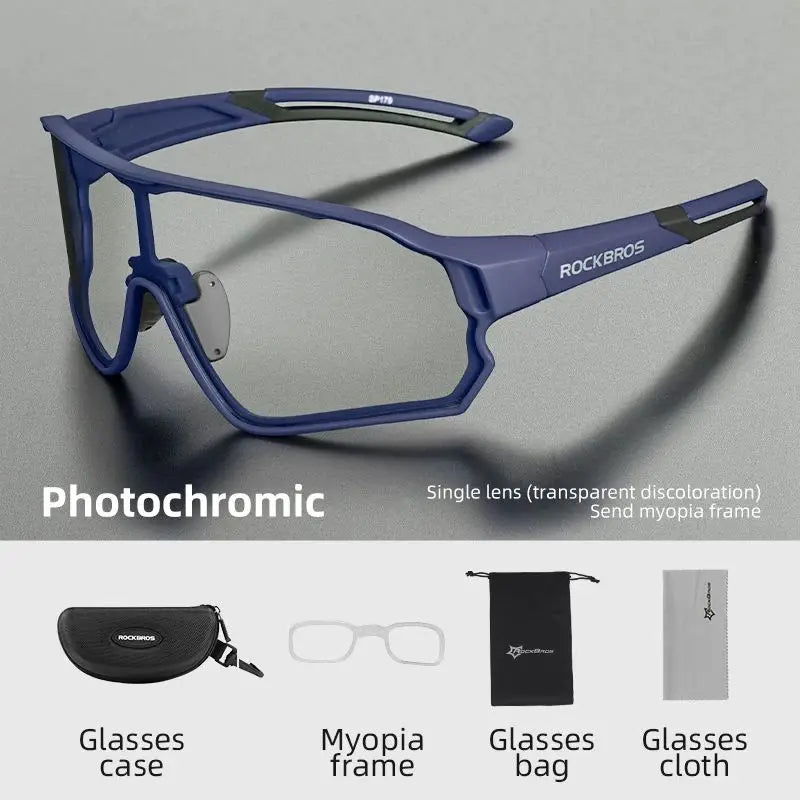 Rockbros Photochromic Cycling Glasses UV400 Protection for MTB and Road Bike