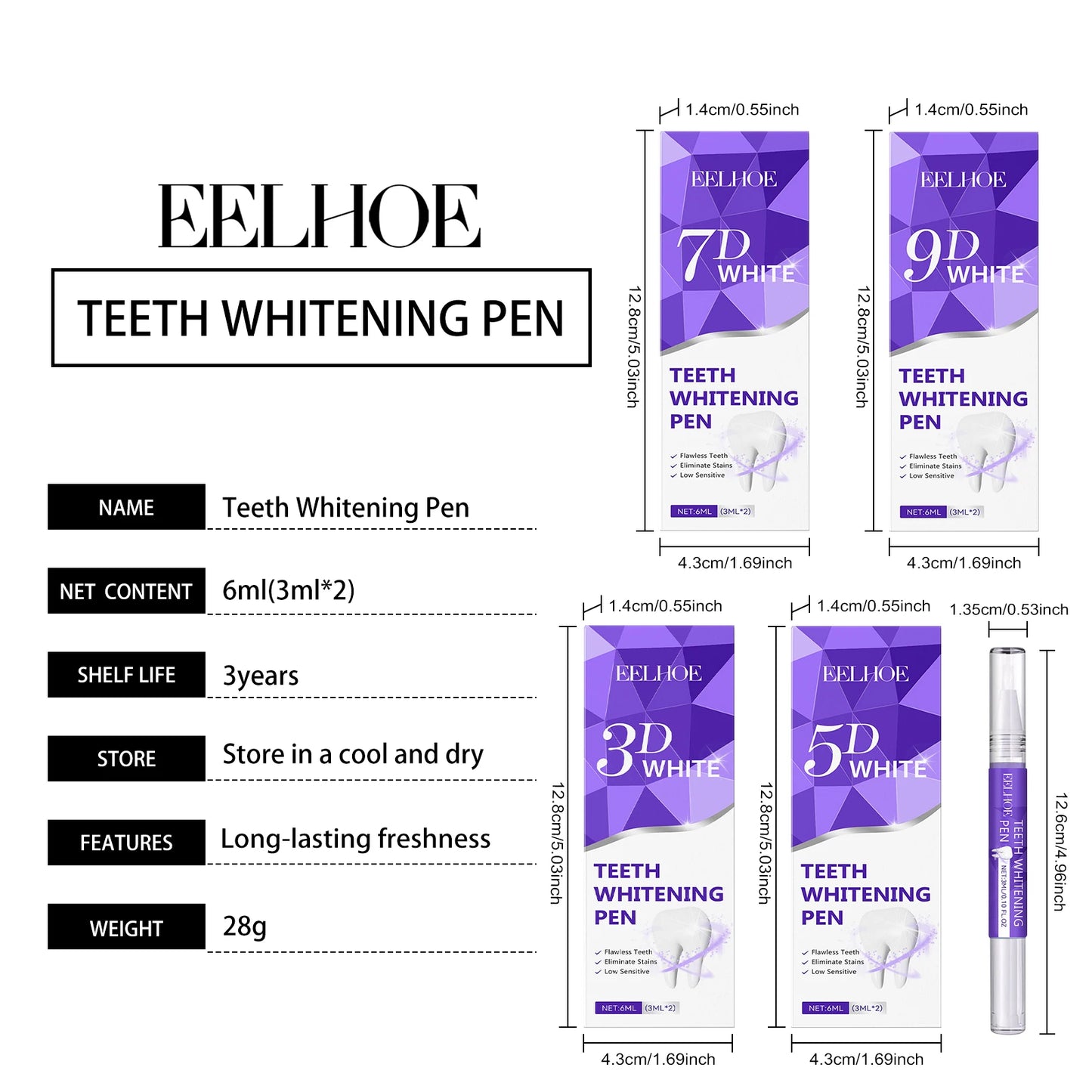6ml Teeth Whitening Pen Gel Instant Smile Oral Hygiene Cleansing Serum