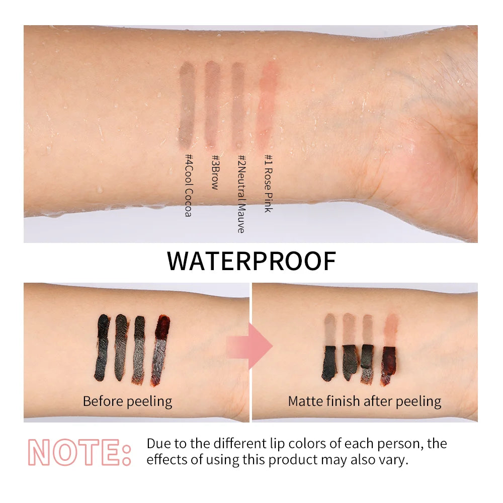 Waterproof Lip Liner Peel Off Tattoo Long Lasting Matte Lip Tint in Brown