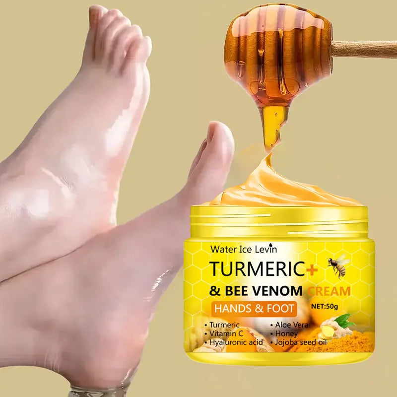 Turmeric Bee Venom Foot Cream for Cracked Skin Repair and Moisturizing Care 50g