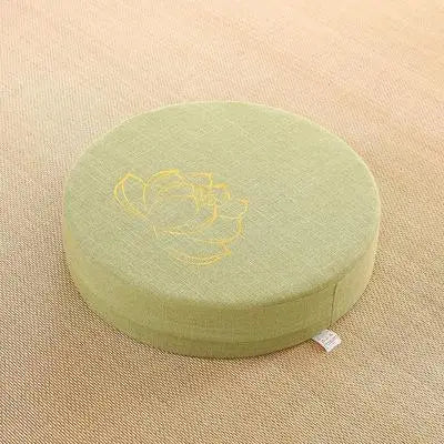 Round Yoga Meditation Cushion 40X6cm Linen Backrest Pillow for Relaxation