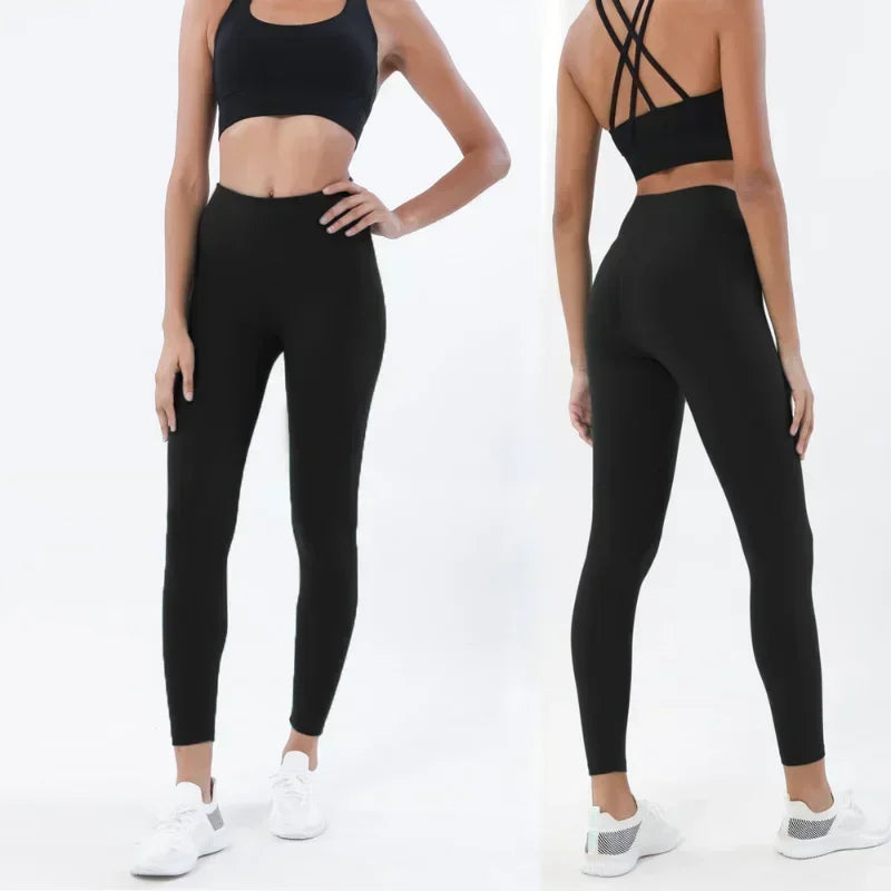 Women's High Waist Yoga Leggings and Tops Fitness Sportswear Set