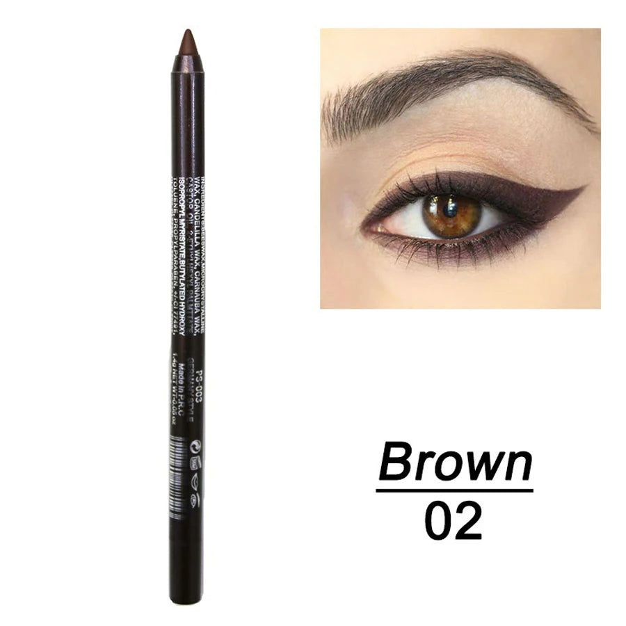 14-Color High Pigment Eyeliner Pen with Pearly Shimmer for Smokey Gothic Looks