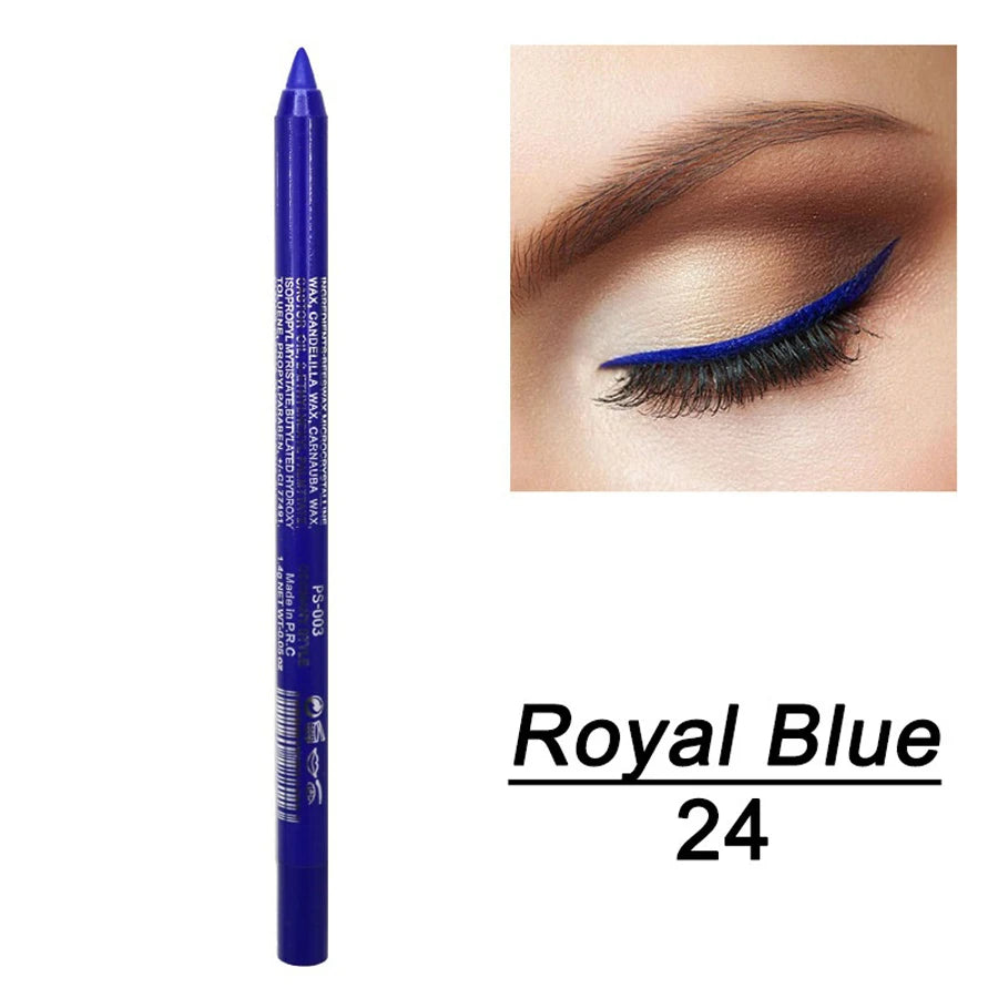 14-Color High Pigment Eyeliner Pen with Pearly Shimmer for Smokey Gothic Looks