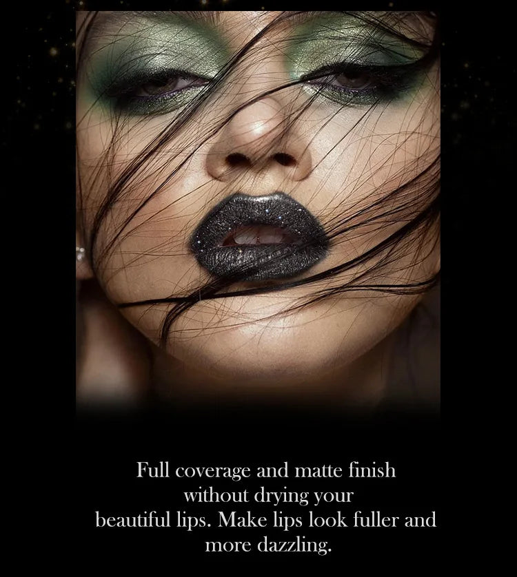 7 Colors Waterproof Glitter Lipstick Long Lasting Metallic Makeup for Women