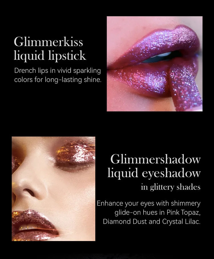 7 Colors Waterproof Glitter Lipstick Long Lasting Metallic Makeup for Women
