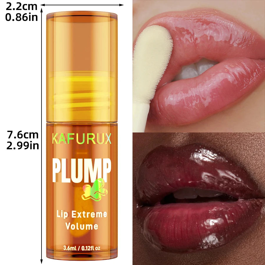 2PC Lip Plump Long Lasting Moisturizing Oil Gloss Serum for Fine Lines