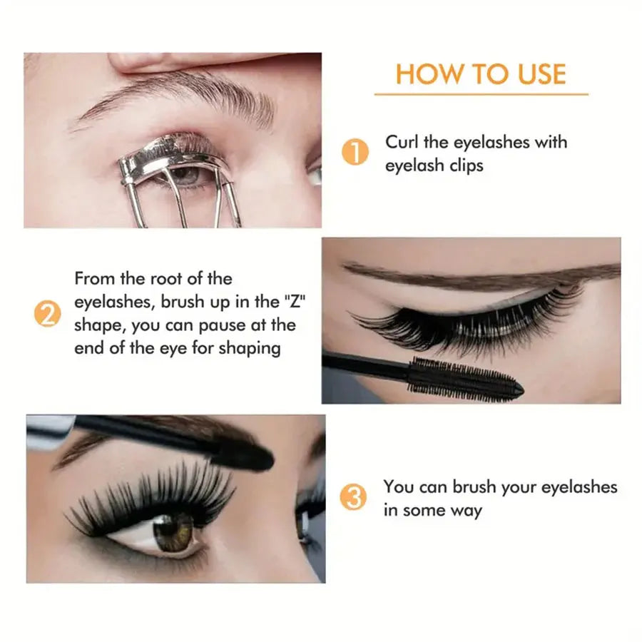 Waterproof 4D Mascara for Thick Long Lashes Curling Smudge-proof Makeup Tool